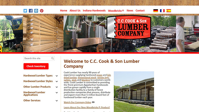Cook Lumber web site